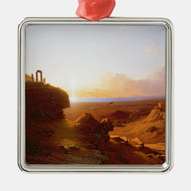 Romantic Landscape, 1860 Metal Ornament (Front)
