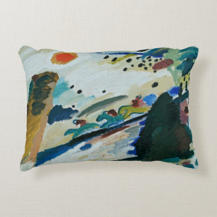 Romantic Landscape by Wassily Kandinsky Accent Pillow