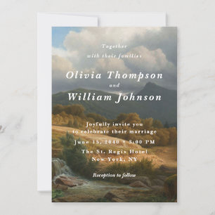 Romantic Landscape Painting Wedding Invitation
