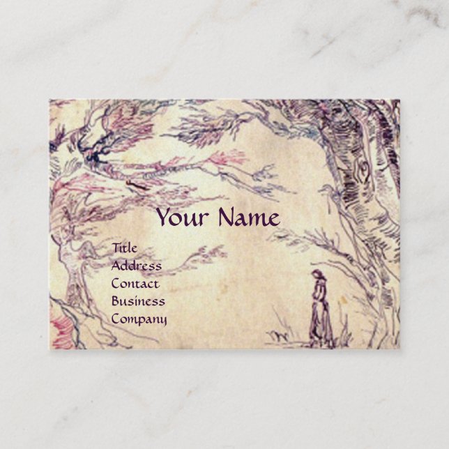 ROMANTIC LANDSCAPE,white pearl paper Business Card (Front)