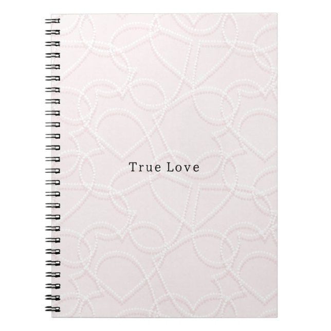 Romantic Large White Hearts Pink Valentine's Day Notebook (Front)
