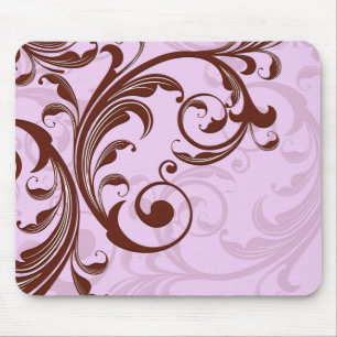 Romantic Lavender Decorative Swirls Mousepad