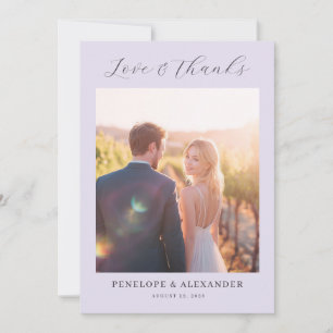 Romantic Lavender Elegante Photo Thank You Card