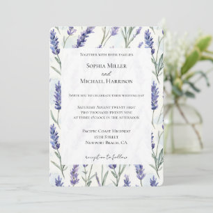 Romantic Lavender Floral Wedding Invitation
