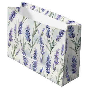Romantic Lavender Flowers Wedding Large Gift Bag