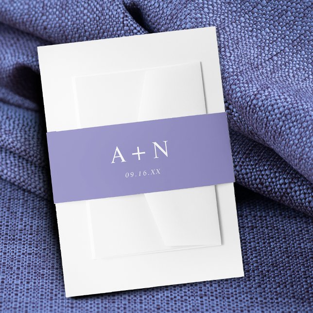 Romantic Lavender Monogram  Invitation Belly Band (Romantic Lavender Monogram Invitation Belly Band)