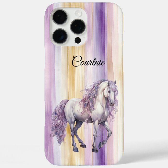 Romantic Lavender White Horse   Case-Mate iPhone Case (Back)