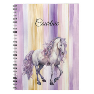 Romantic Lavender White Horse Notebook