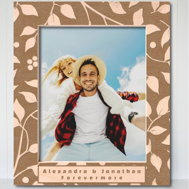 Romantic Leaf Pattern Newlywed Wedding   Etched Frames (Creator Uploaded)