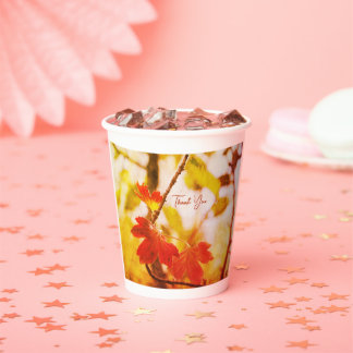 Romantic Leaves Boho – Botanical Fantasy Thanks Paper Cups