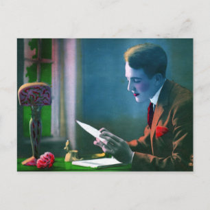 Romantic Letter Writer Postcard