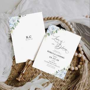 Romantic Light Blue Floral Bridal Shower  Invitation