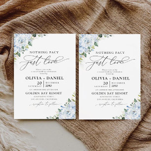 Romantic Light Blue Floral Wedding Invitation