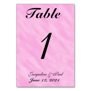 Romantic Light Pink Wedding Table No. Number