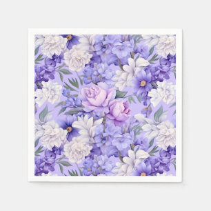 Romantic light purple flowers napkin