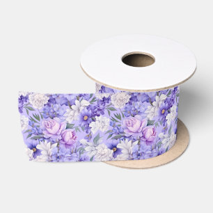 Romantic light purple flowers satin ribbon