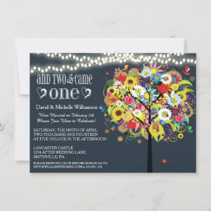 Romantic Lights Whimsical Tree Post Wedding Invite