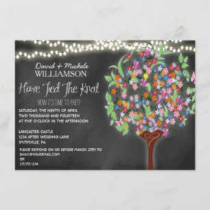 Romantic Lights Whimsical Tree Post Wedding Invite