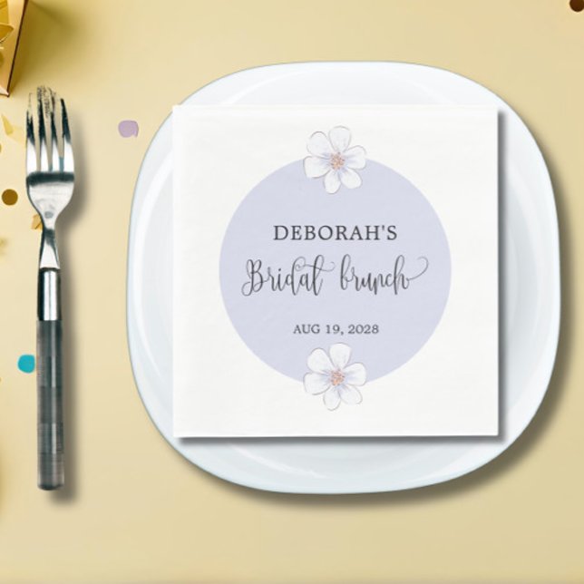 Romantic Lilac Floral Bridal Brunch Napkin (Creator Uploaded)