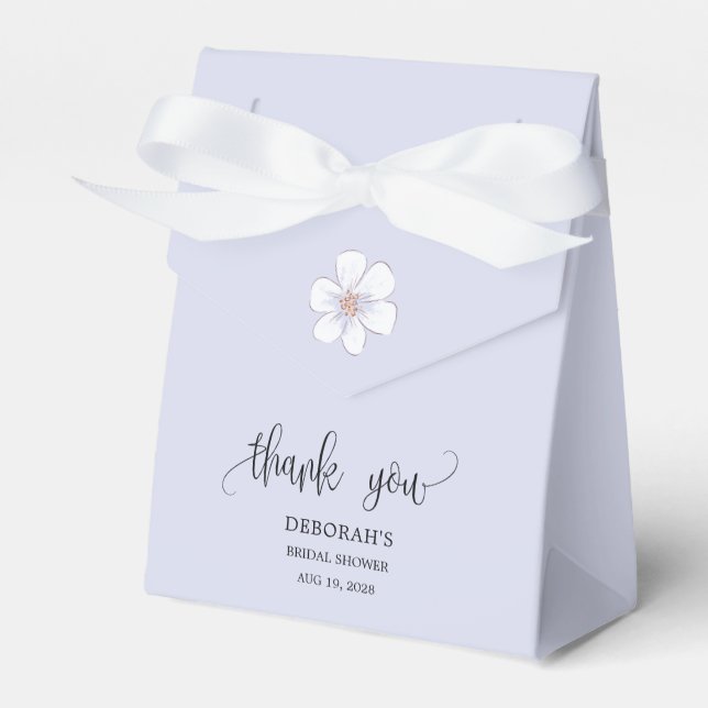 Romantic Lilac Floral Bridal Shower  Favor Box (Front Side)