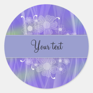 Romantic lilac floral design classic round sticker