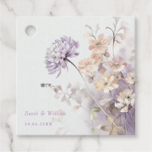 Romantic lilac floral wedding Favour Tags
