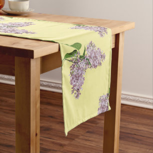 Romantic Lilacs on Cream Table Runner
