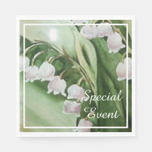 ROMANTIC LILY OF THE VALLEY FLOWER PARTY NAPKIN
