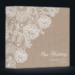 Romantic Linen and Lace Wedding Album Planner Binder<br><div class="desc">This elegant and romantic wedding album (or organizer) design features a beautiful white lace detail over a neutral linen background on the front and back. On the front is elegant customizable text. You can personalize it by adding your names and wedding date. These binders make great photo albums by adding...</div>