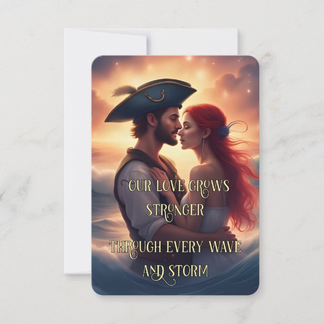 Romantic Love Affirmation Card – Pirate Couple (Front)