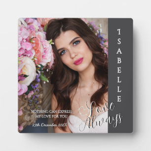Romantic Love Always Photo Dark Grey Plaque