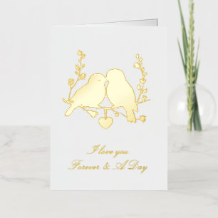 Romantic Love Birds Forever Foil Greeting Card