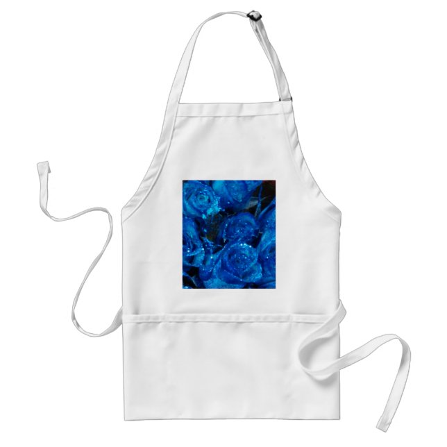 Romantic Love Blue Glitter Glamour Roses Standard Apron (Front)