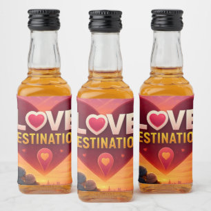 Romantic Love Destination Valentine Wine Label