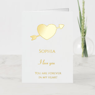 Romantic Love Heart Arrow Foil Greeting Card