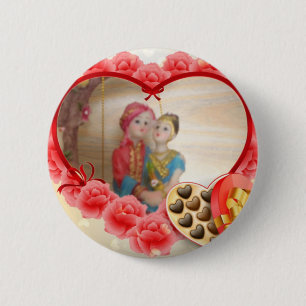 Romantic Love Heart Art Print 2 Inch Round Button