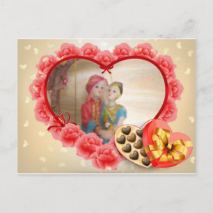 Romantic Love Heart Art Print Announcement Postcard