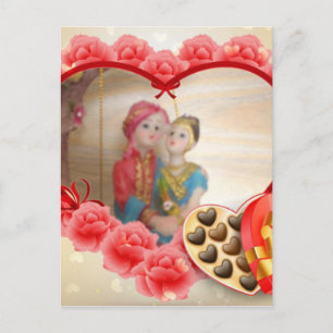Romantic Love Heart Art Print Announcement Postcard