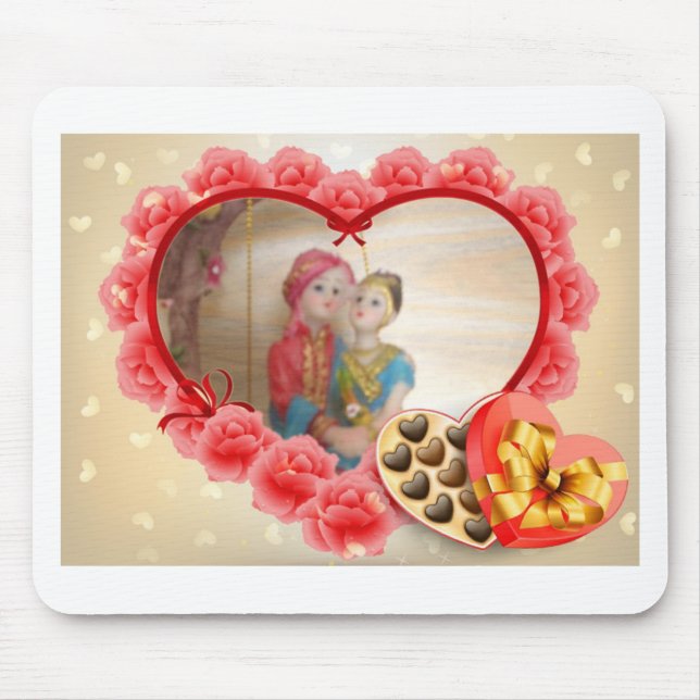 Romantic Love Heart Art Print Mouse Pad (Front)