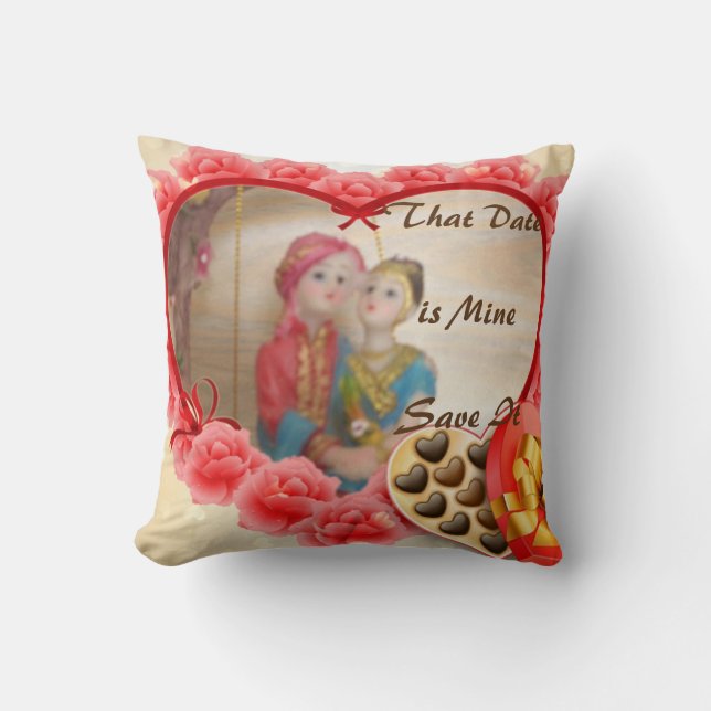 Romantic Love Heart Art Print Throw Pillow (Front)