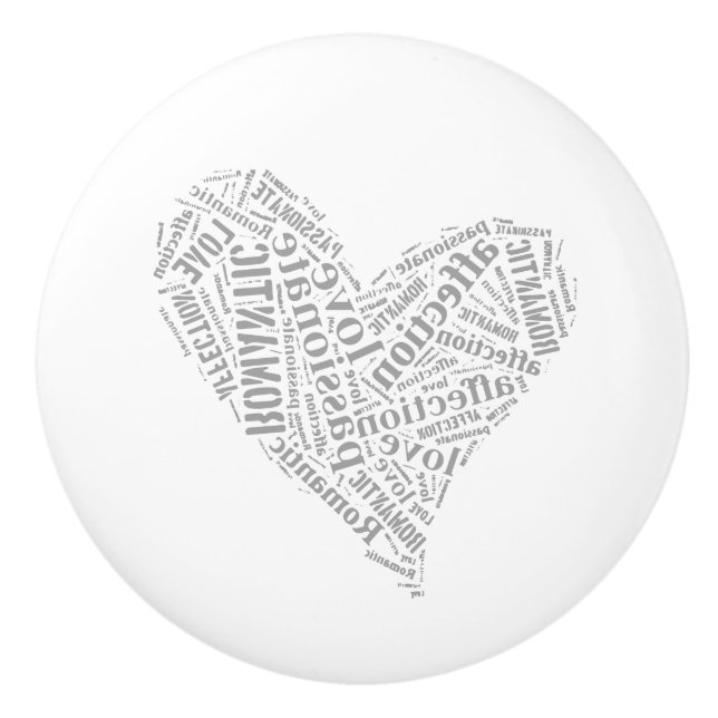 Romantic Love Heart Ceramic Knob (Front)