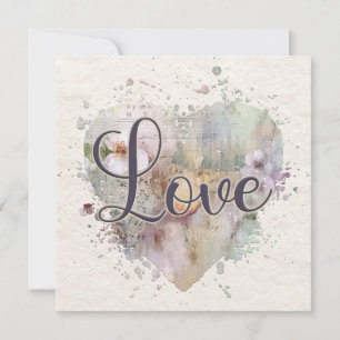 Romantic Love Heart Note Card 