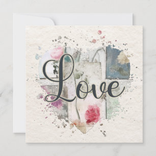 Romantic Love Heart Note Card 