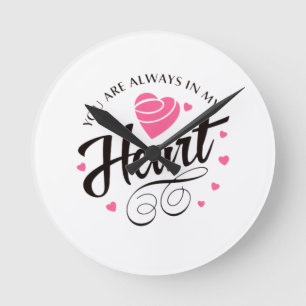 Romantic Love Heart Round Clock