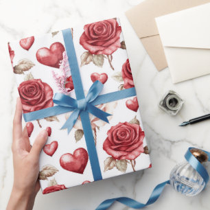 Romantic Love Heart Wedding Wrapping Paper