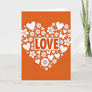 Romantic Love Hearts Flowers Card