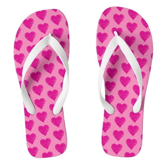 ROMANTIC LOVE HEARTS JANDALS FLIP FLOPS (Footbed)