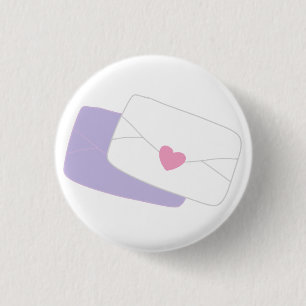 Romantic Love Letter With Heart Seal 1 Inch Round Button