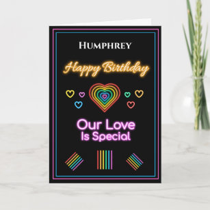 Romantic Love LGBT Rainbow Birthday Personalize Card