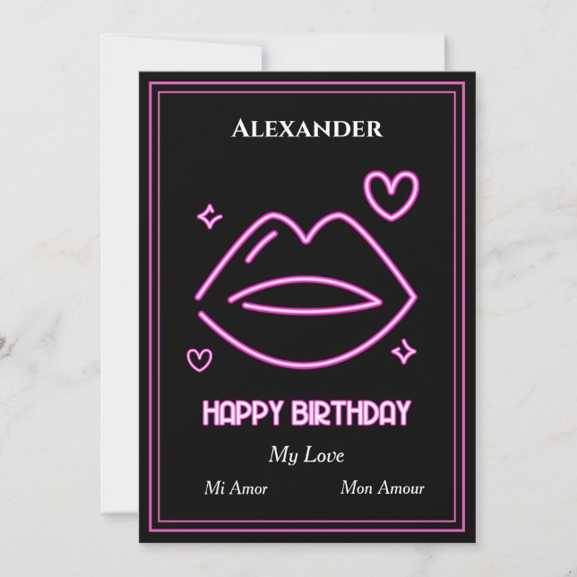Romantic Love Man Sweetheart Birthday Personalize  (Front)
